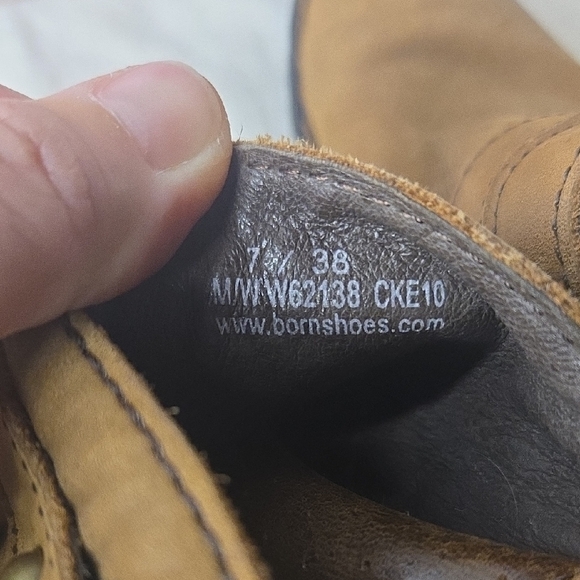 Born Tan Leather Heeled Mules with Buckle Size 7 - Picture 6 of 9